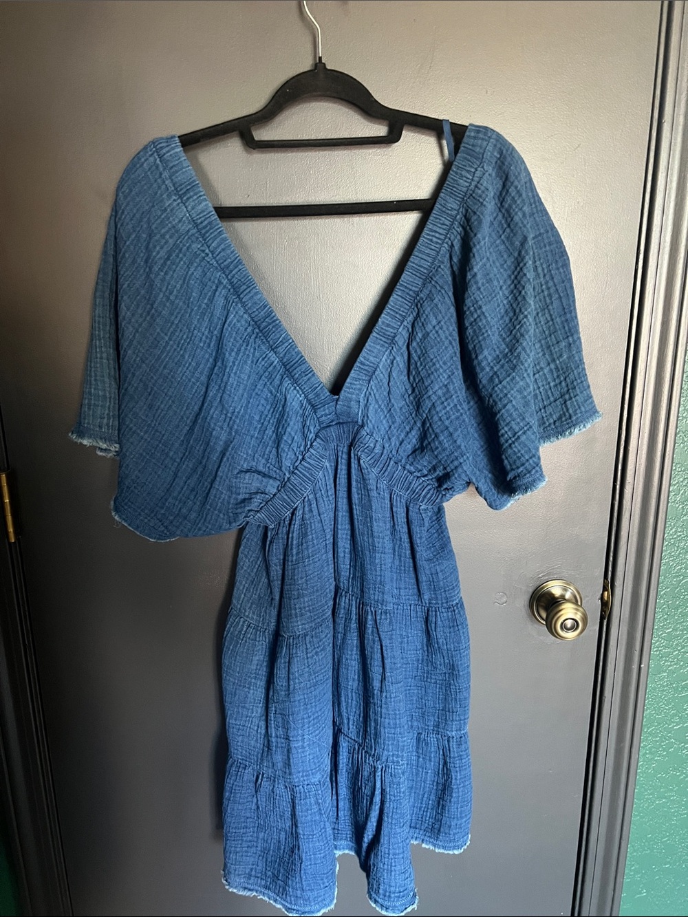Aerie - NWT Blue V-Neck Tiered Midi Dress - Casual Summer Style
